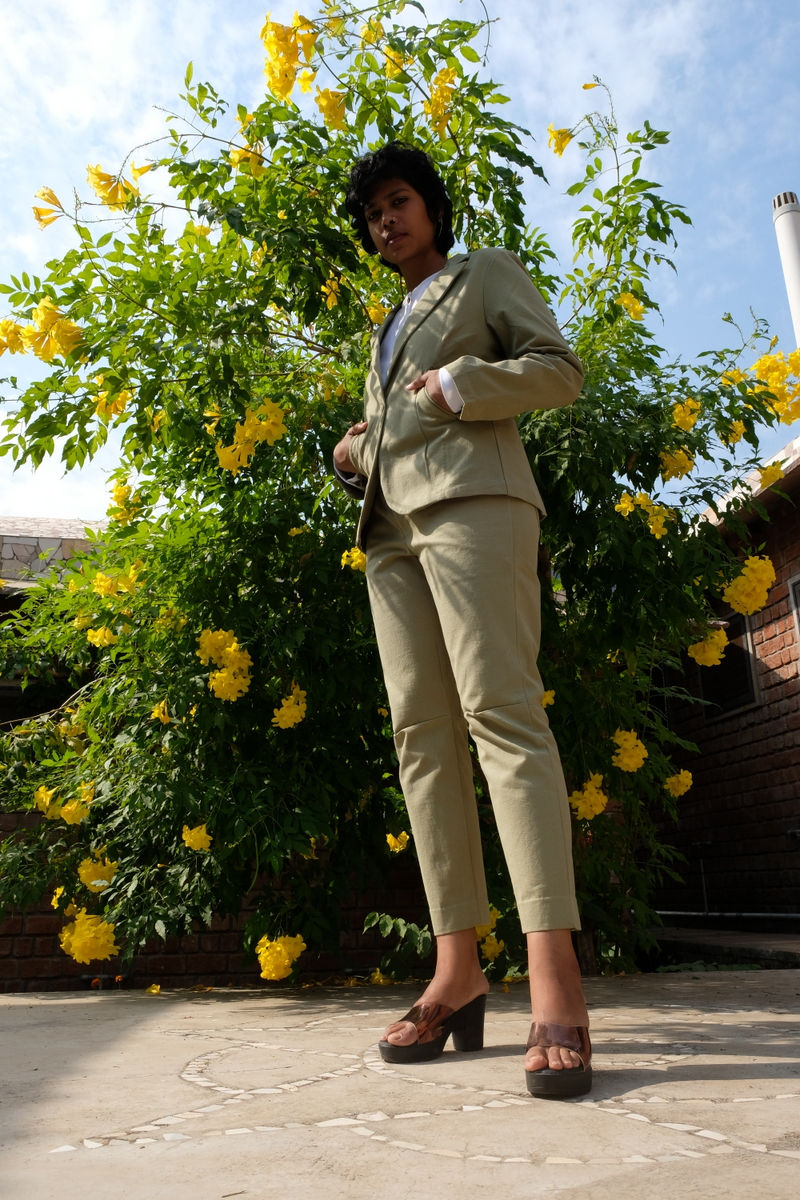 Thumbnail: Kumbaya: Olive Green Canvas Trousers Left Side View