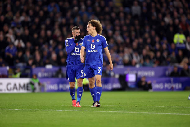 Jamie Vardy and Wout Faes