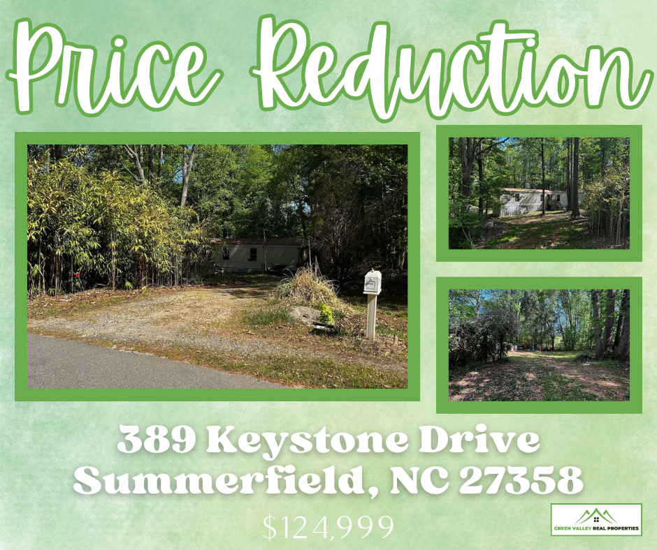 Price Reduction- 389 Keystone Drive, Summerfield, NC