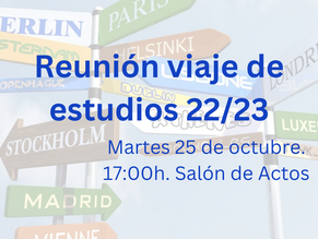 Reunión viaje de estudios 22/23.