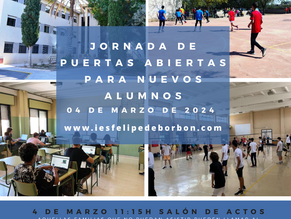 Jornada de puertas abiertas lunes 4 de marzo