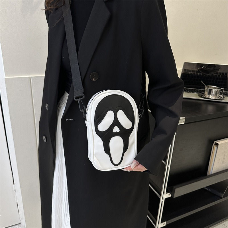 Thumbnail: Halloween Skeleton Bag Funny Ghost Crossbody Bag for Women Christmas Phone Squar