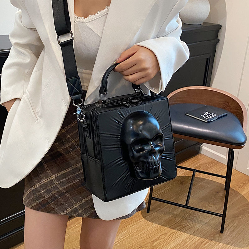 Thumbnail: Halloween Ghost Bag Novelty Skull Crossbody Bags Y2k Women Girls Punk Hiphop Hor