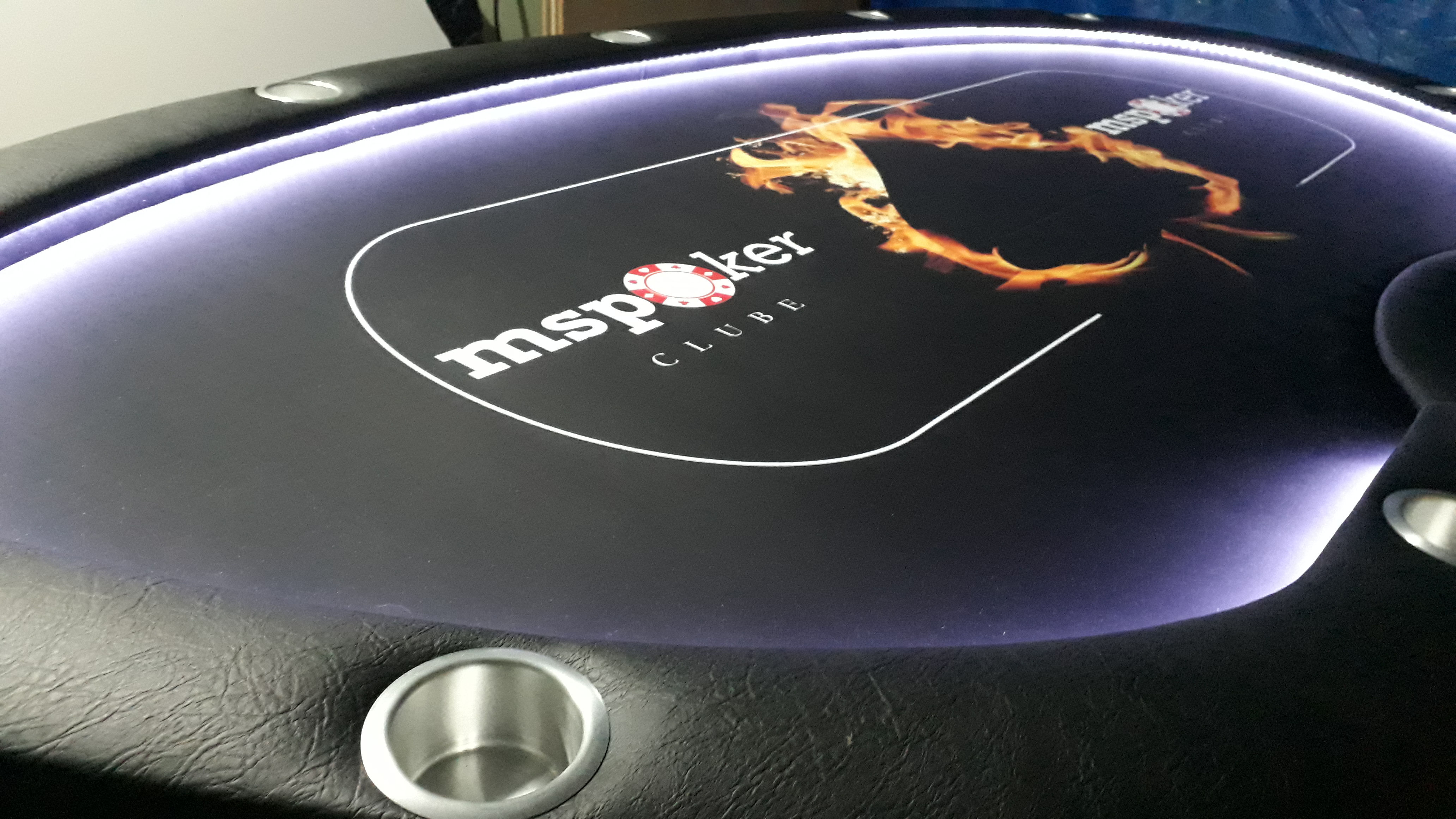 #Sk8Poker Borda Alta 10, C/ Dealer, C/ Leds, C/ Impressão e Porta-Copos