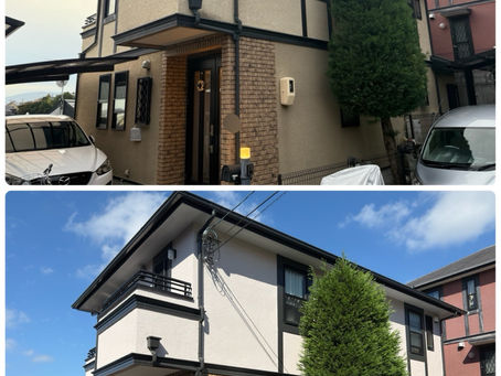外壁塗装工事前と後の川西市の住宅