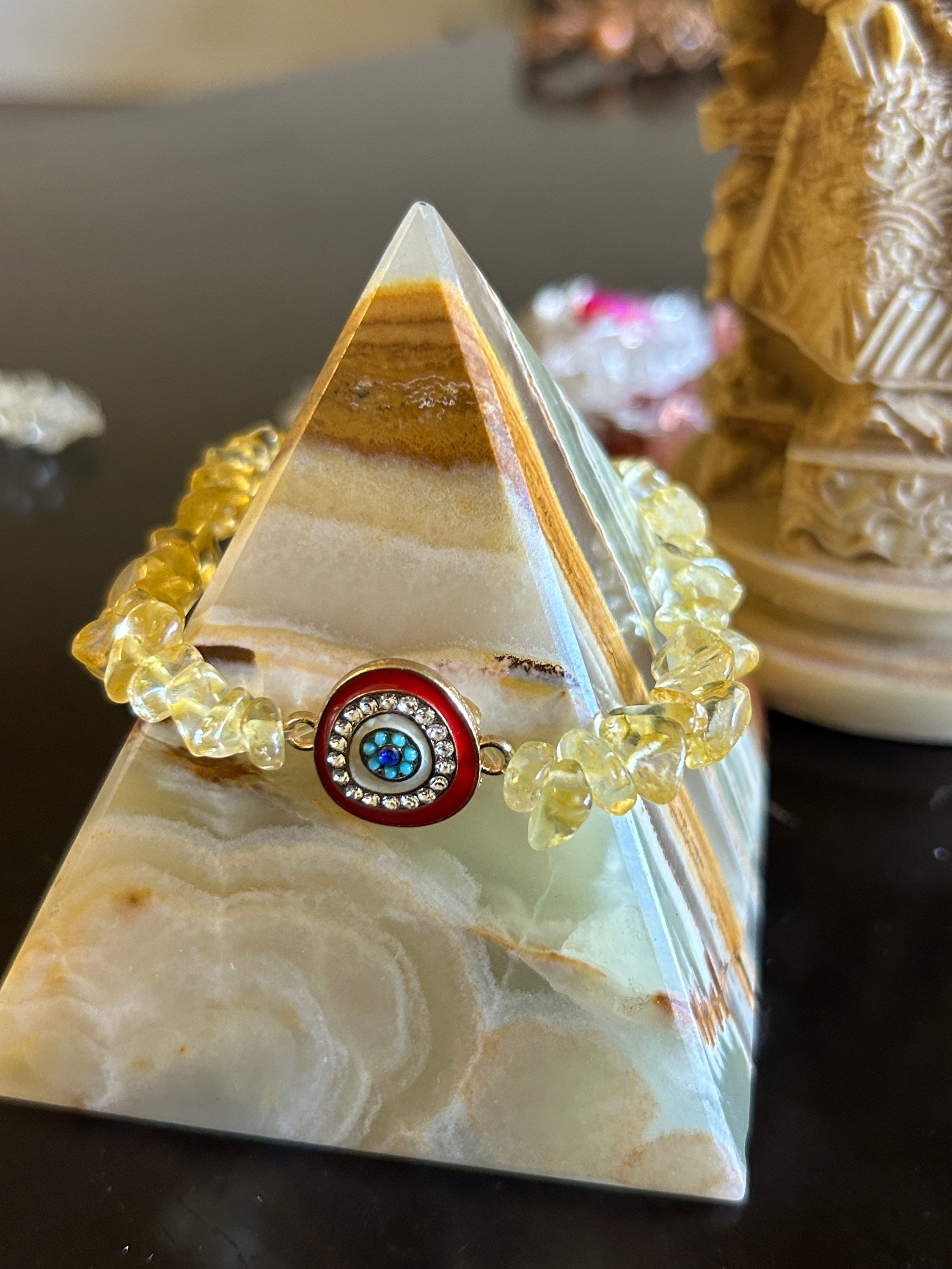 Citrine w/ Evil Eye Pendant 