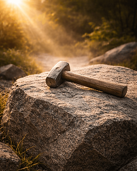 A hammer and a stone