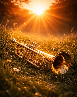 rising sun and trumpet