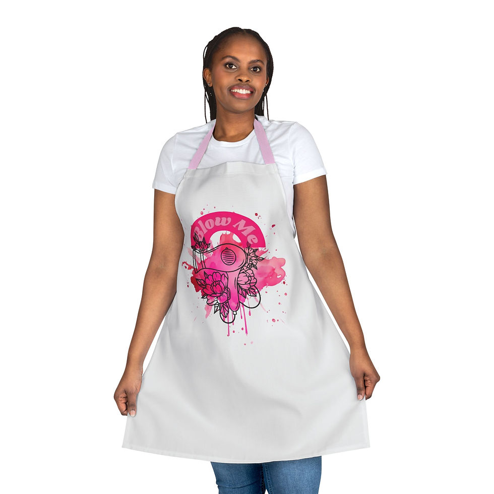 Thumbnail: Blow Me Hair Dryer Apron — Funny Pink Salon Chef Apron