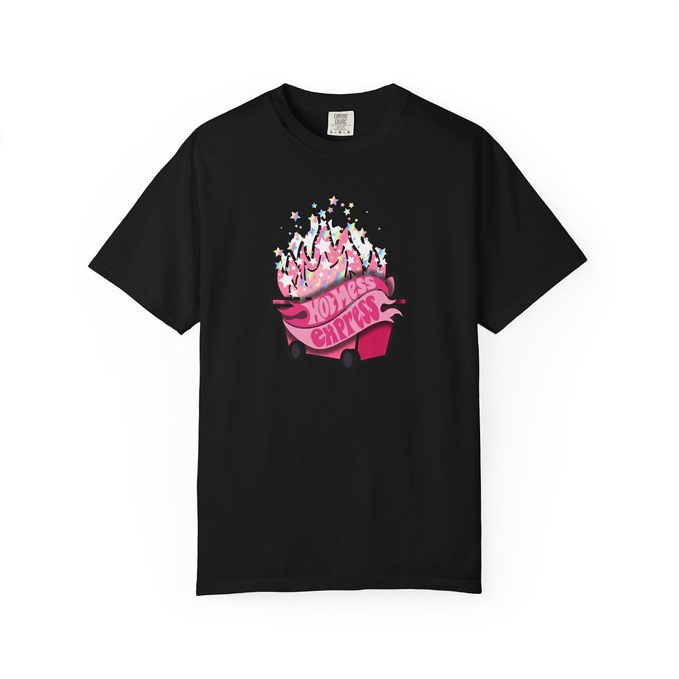 Thumbnail: T-Shirt — 'Hotmess Express' Pink Dumpster Fire Graphic Tee