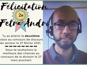 Félicitation à Fetra