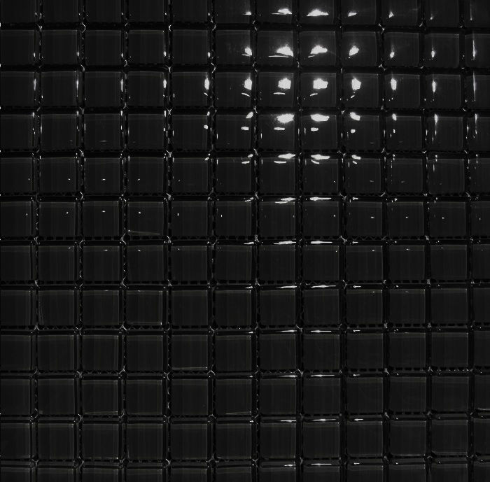 Crystal Black 8mm Glass Mosaic 23x23mm on a 300x300mm sheet
