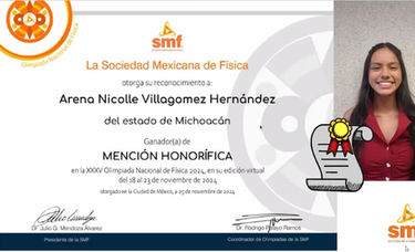 *Dan mención honorífica en Olimpiada Nacional de Física a alumna del Cecytem*