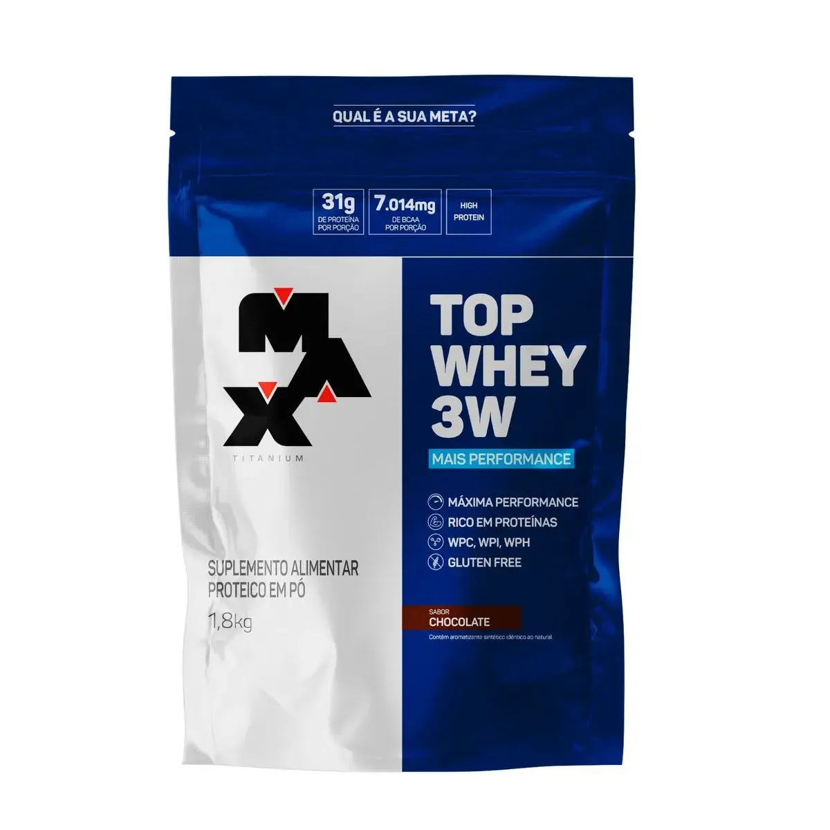 Whey 3w Chocolate 1,8kg refil Max Titanium