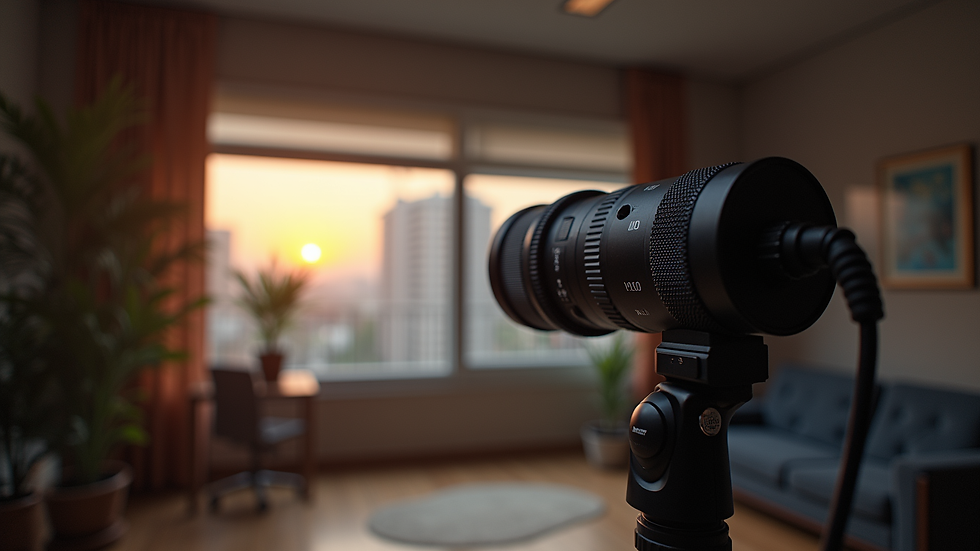 Vista panorámica de un estudio de grabación con micrófono y equipo de sonido