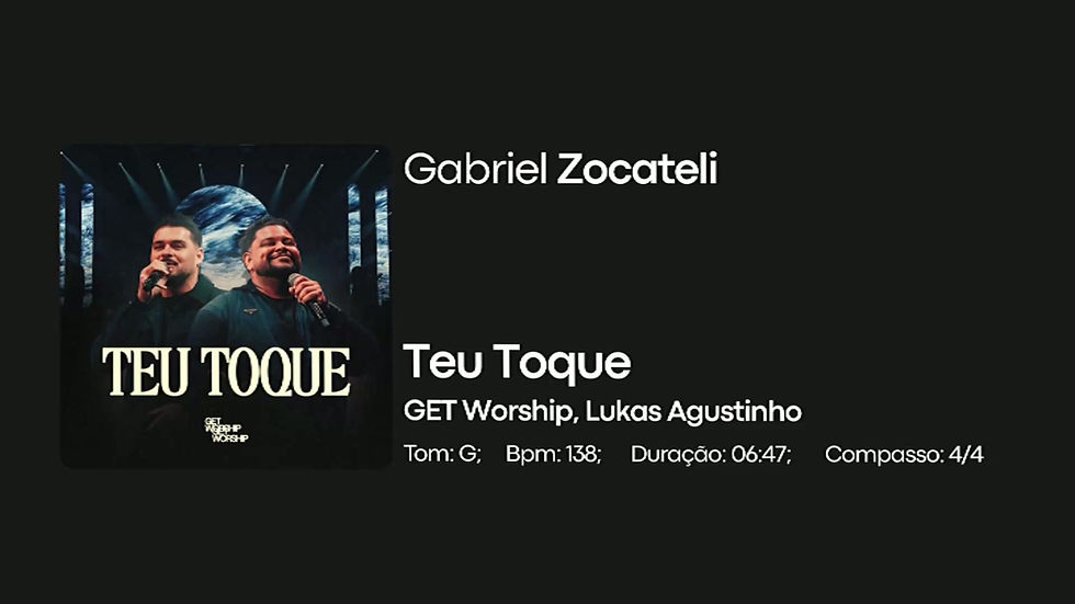Miniatura: Teu Toque - GET Worship, Lukas Agustinho