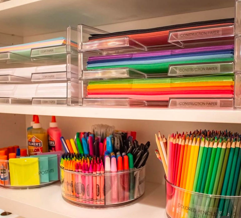 gallery of organized office shelves