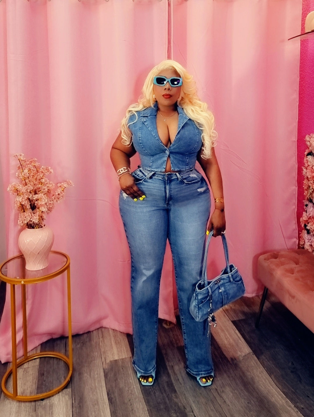 Glow Motion Denim Top