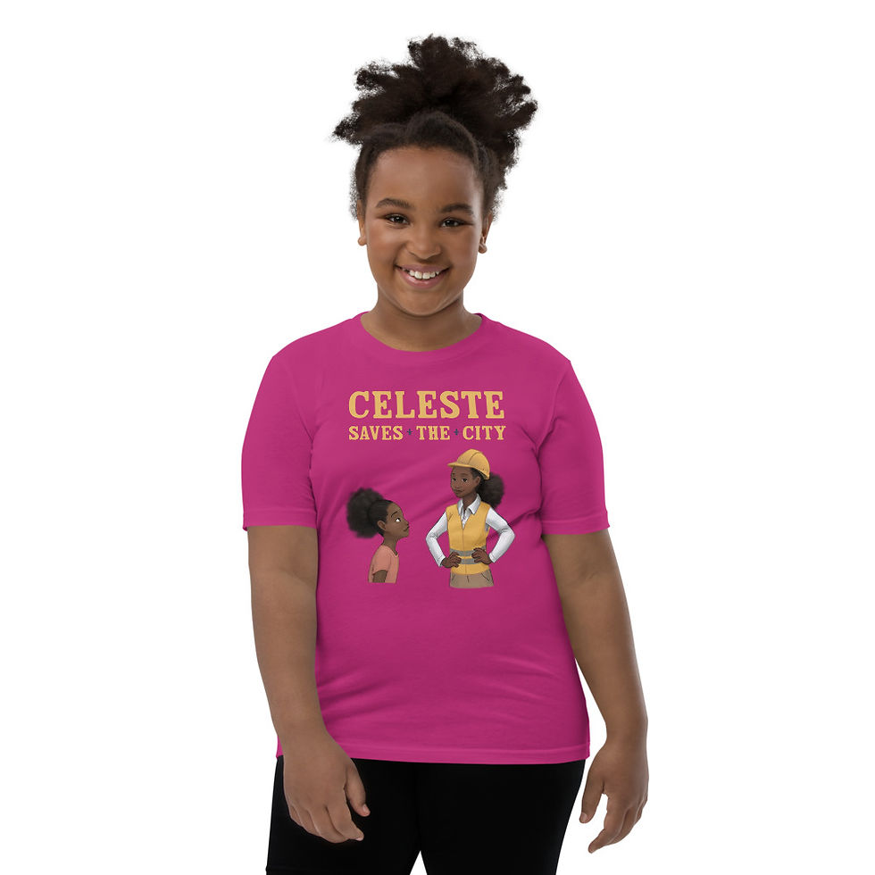 Thumbnail: Celeste Saves the City "Leader" Youth Short Sleeve T-Shirt