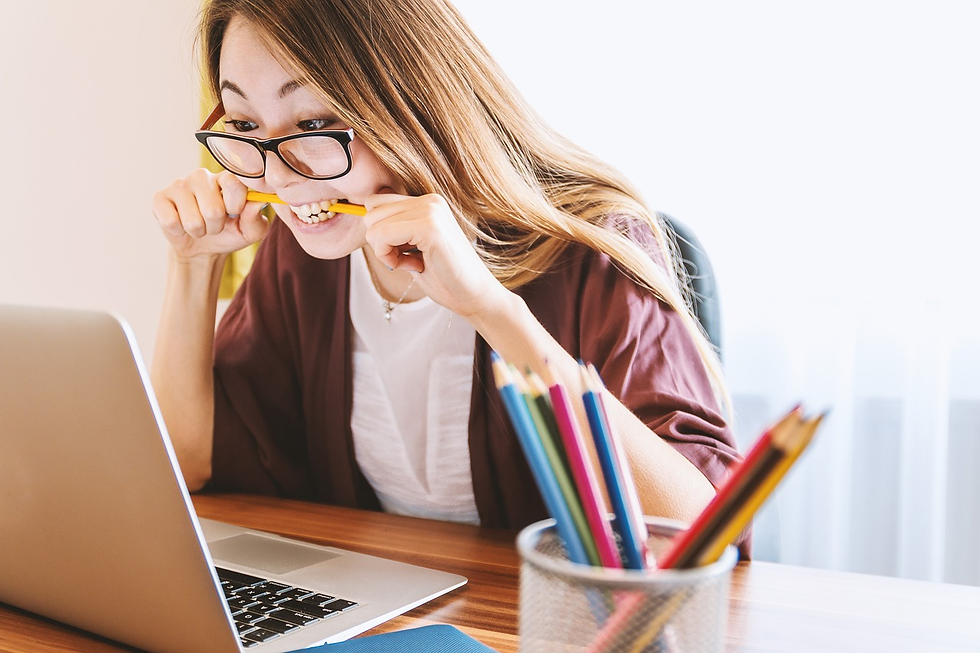 female teacher freaking out with too much work to do