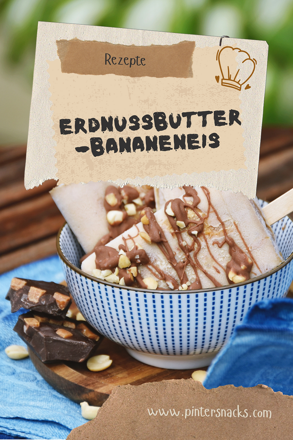 Erdnussbutter-Bananeneis von Pintersnacks: Cremiges, selbstgemachtes Eis mit nur wenigen Zutaten – perfekt als Snack oder Dessert für deinen Foodblog!