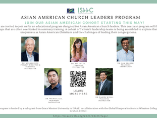 Apply Today! Asian American Church Leaders Program