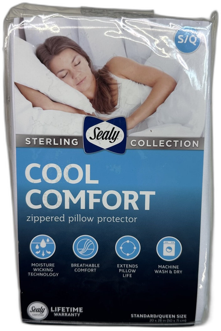 Sealy Sterling Collection Cool Comfort Zippered Pillow Protector - Std/Queen
