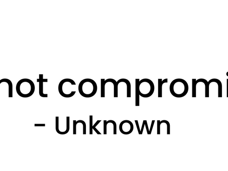 Do not compromise your value.