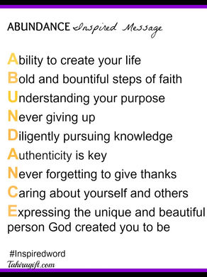 WEEK 1: Abundance Inspired Message