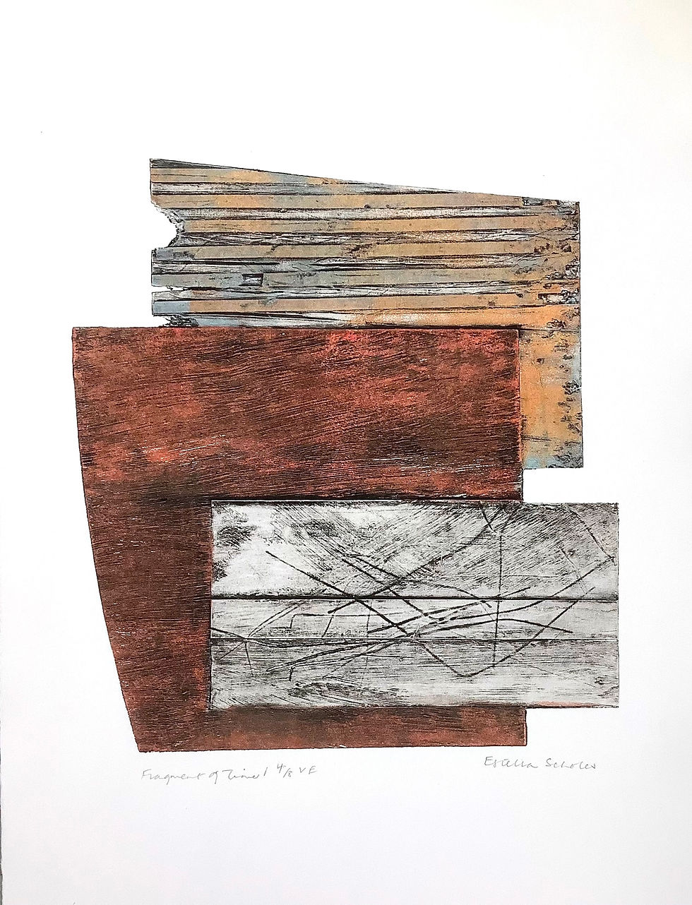 Copy of Estella Scholes Fragment of Time 1. 4 of 8 VE. Collagraph 53x50cm £225
