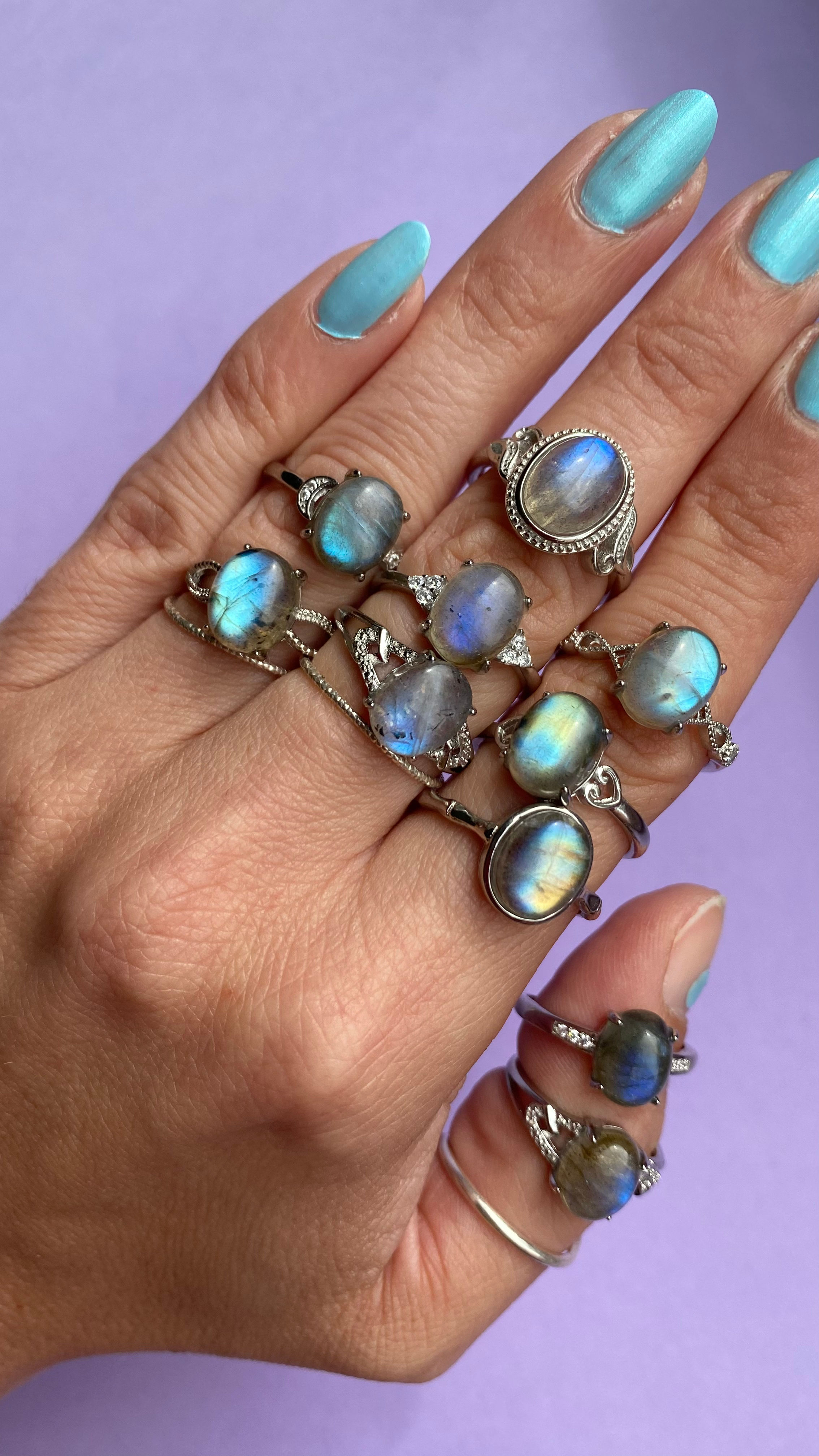 Labradorite - Bagues réglables