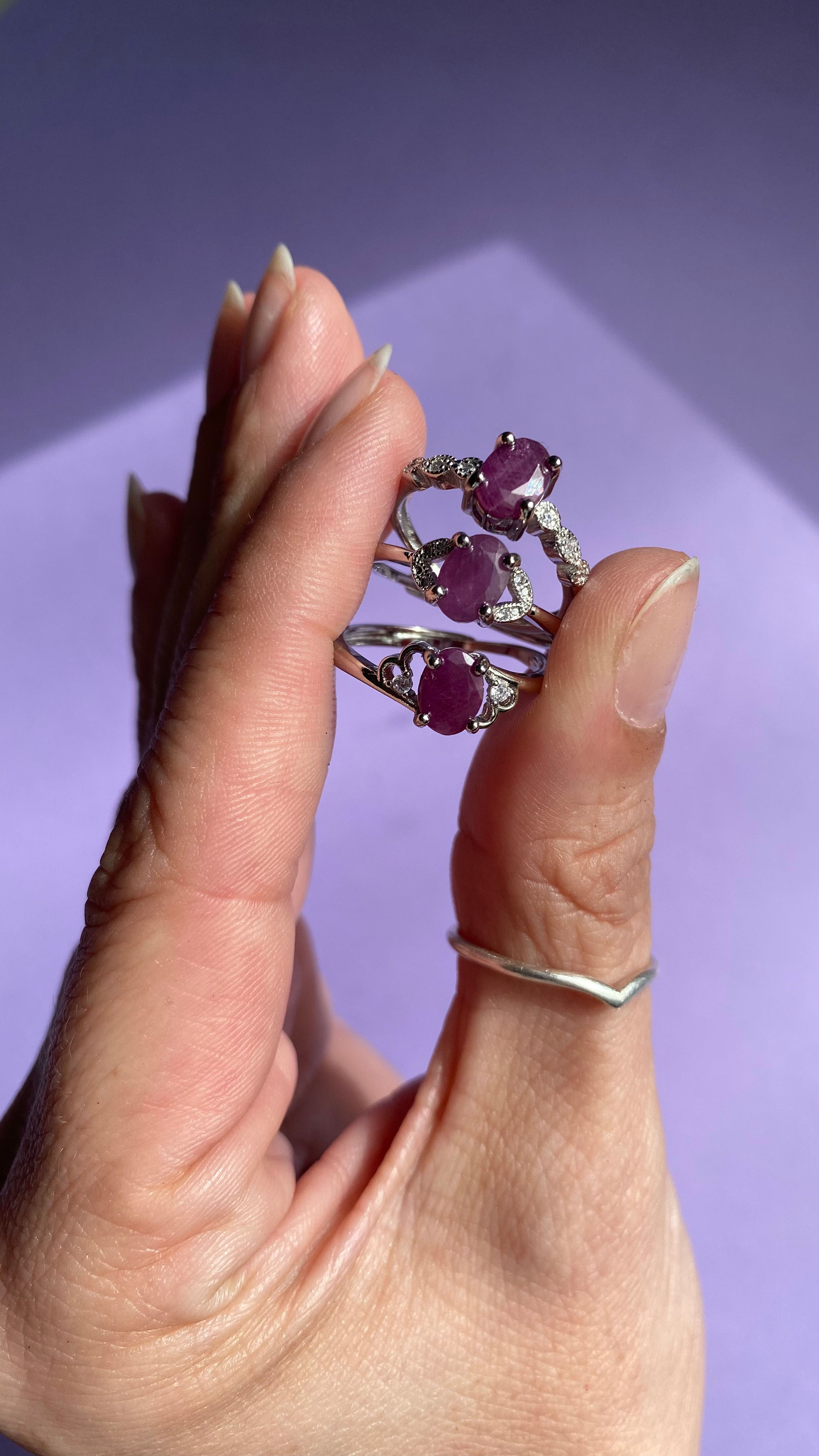 Rubis - Bagues réglables 