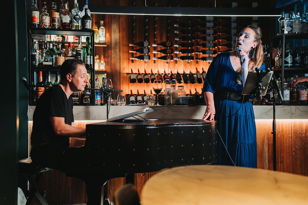 Stephen Briggs and Steph McCorkelle at Hargreaves Bar