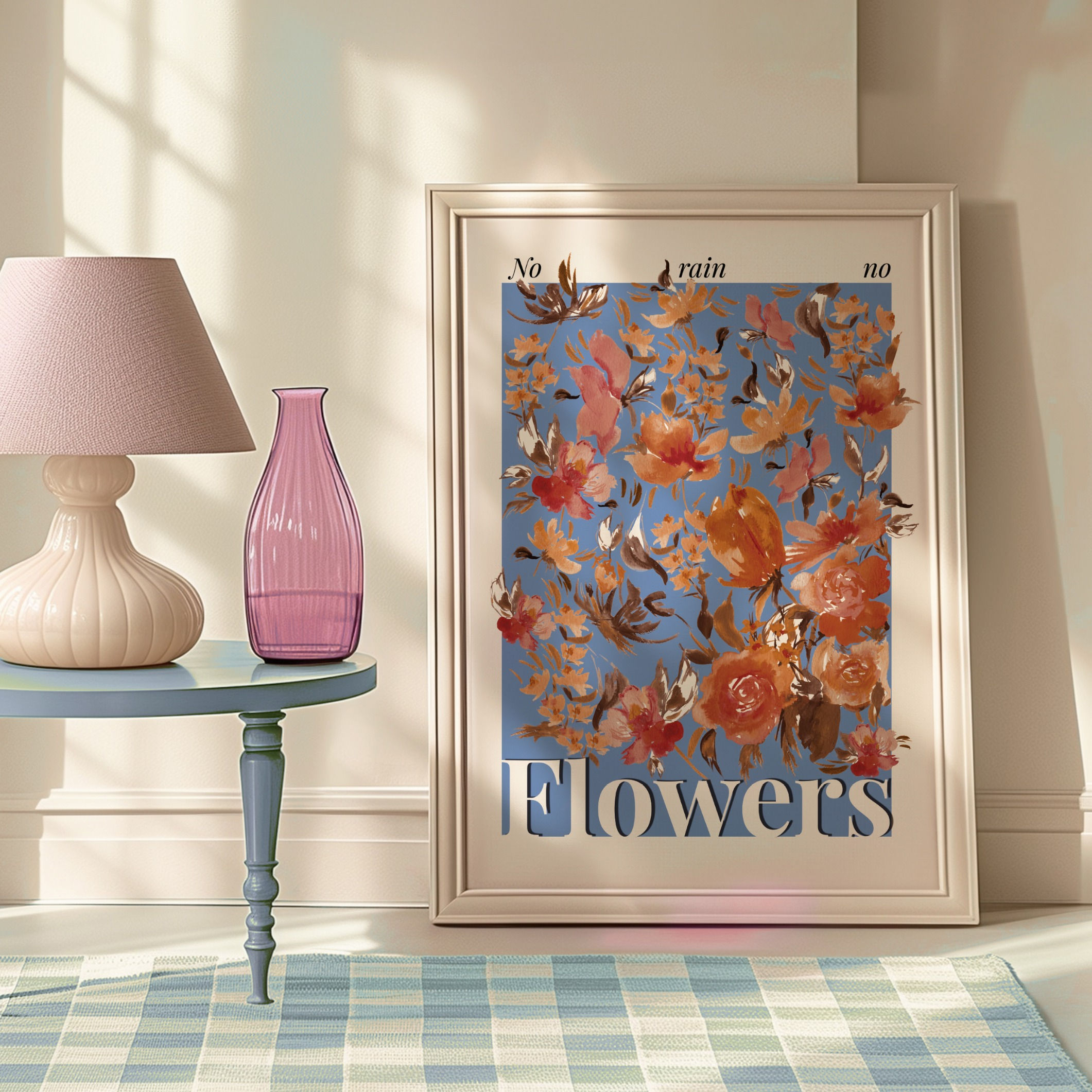 No rain no flowers - Light Blue Base