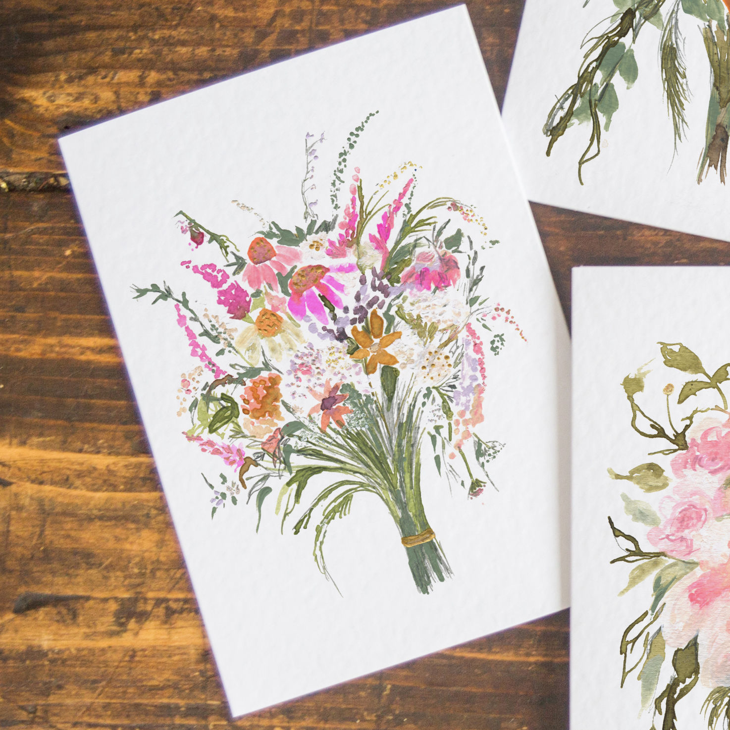 The Holly - Wild stems bouquet greeting card