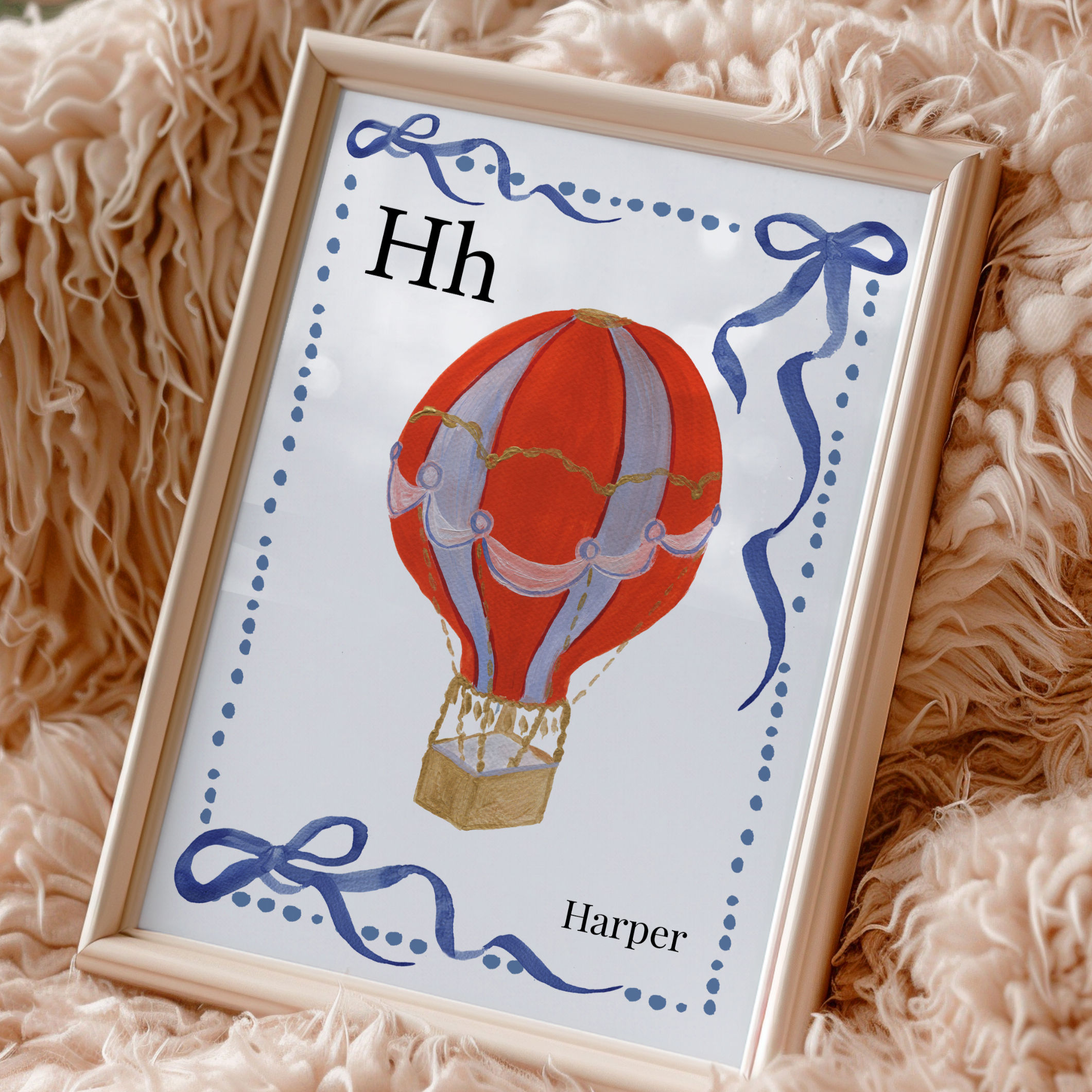 H is for Hot air balloon/Name print