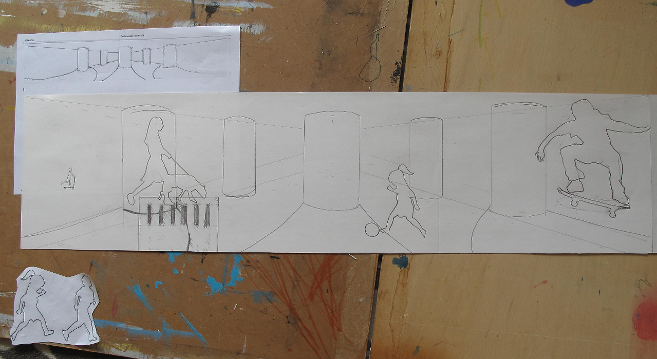 Amy Hutchings - Cumberland Piazza sketch 1
