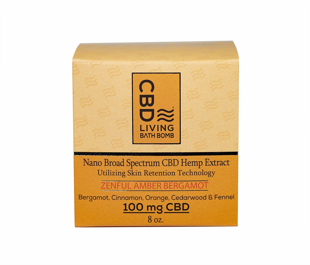 CBD Living Bath Bomb 100 mg Amber Bergamot