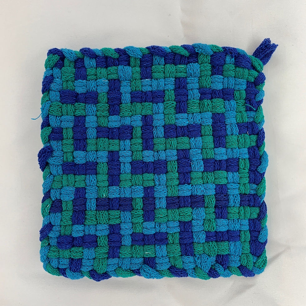 Pot Holder 6"x6" Blue Green Colors V101