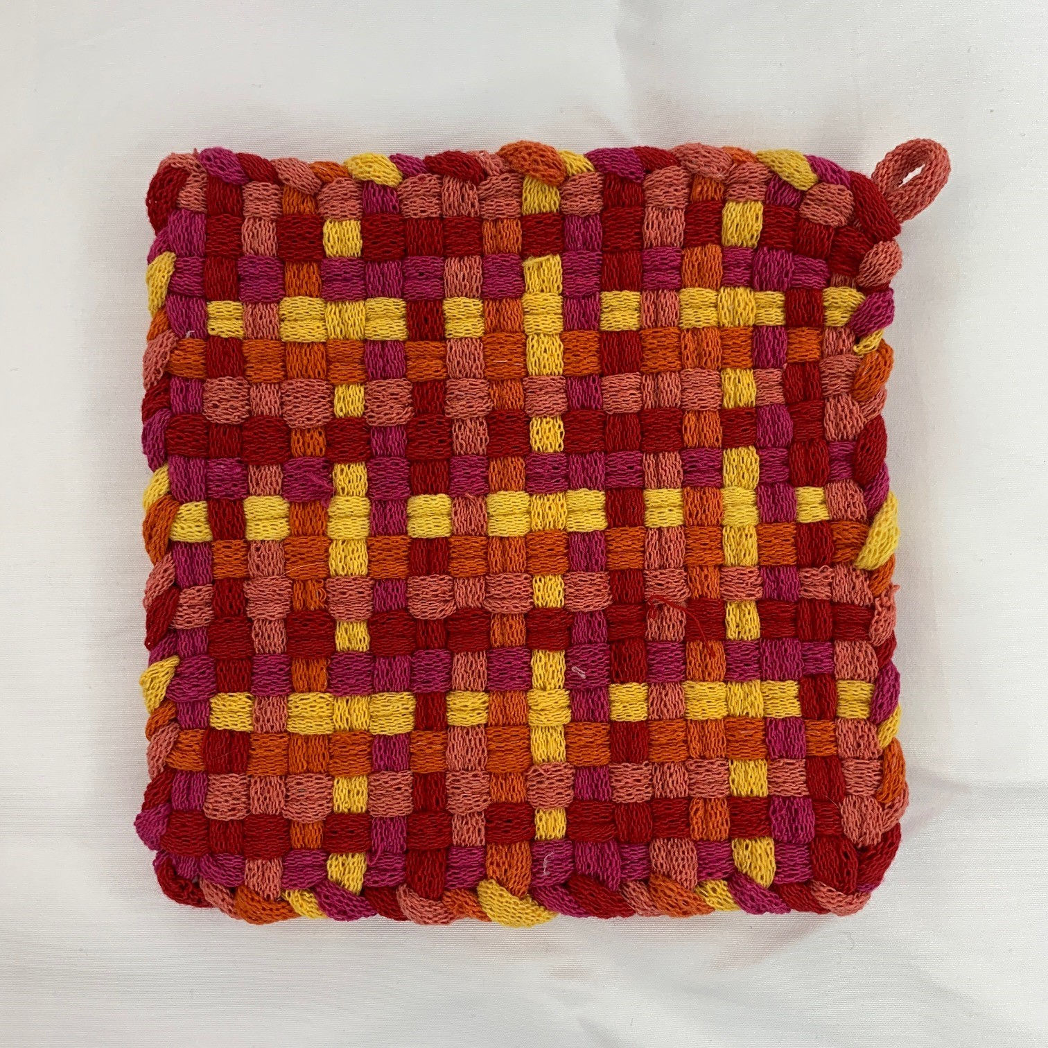 Pot Holder 6"x6" Red Orange Yellow Colors V103