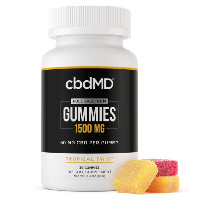 cbdMD Full Spectrum CBD Gummies 1500mg - 30 Count, 50mg per
