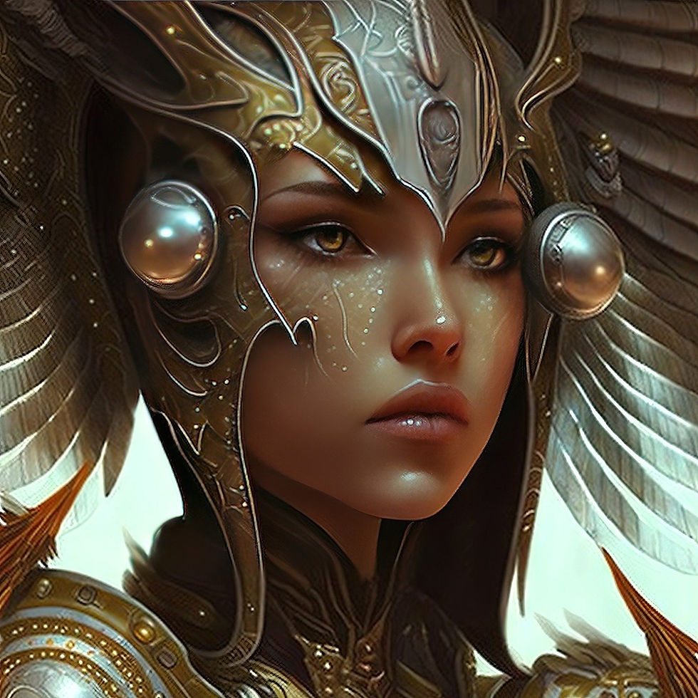 Face a valkyrie woman