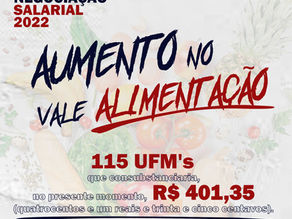 AUMENTO NO VALE ALIMENTAÇÃO
