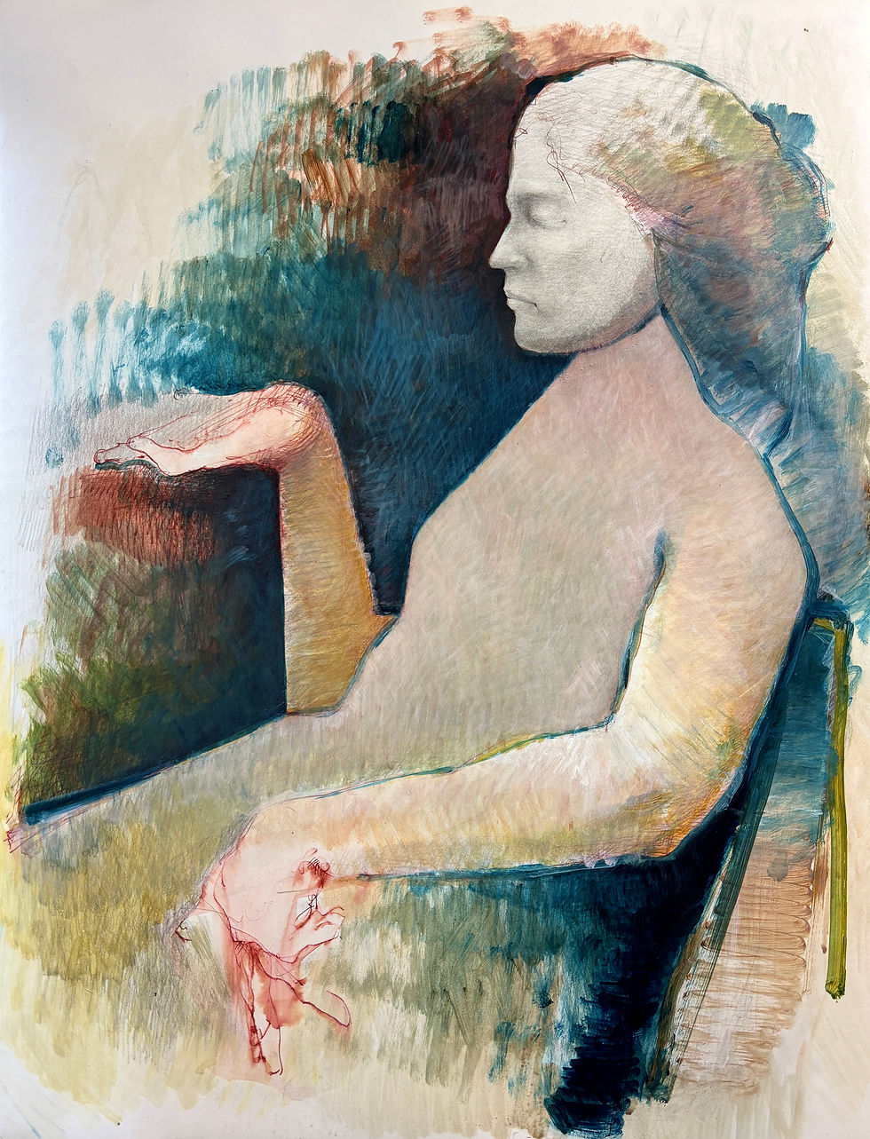 Giveth_2026_Graphite and acrylic on paper_24x18in.