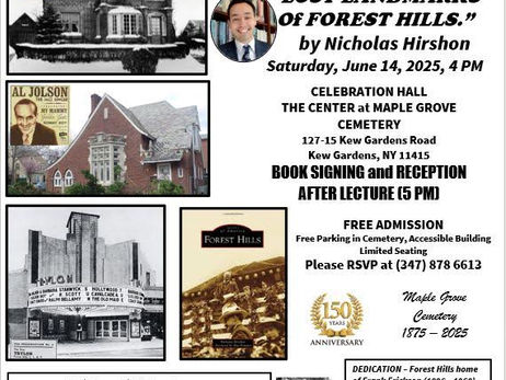 "Lost Landmarks of Forest Hills" ~ Lecture and Presentation by Nicholas Hirshon