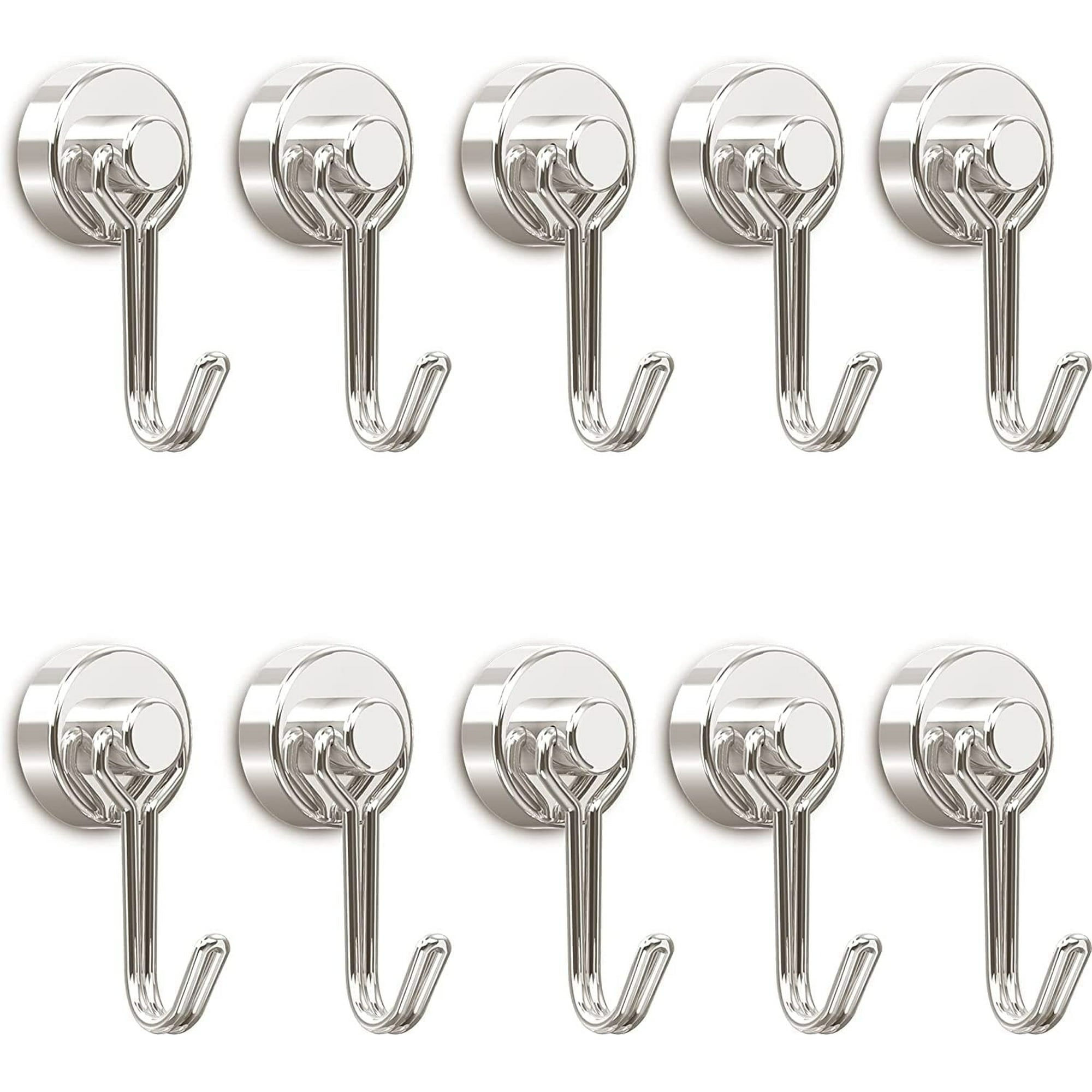 4Pcs 8 Pcs Magnetic Hooks,Heavy Duty 30LBS Neodymium Magnet Hook with Rust Proof