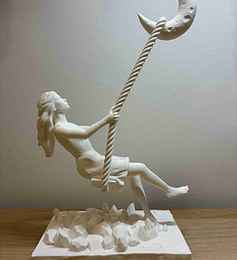 swing to the moon sculpture