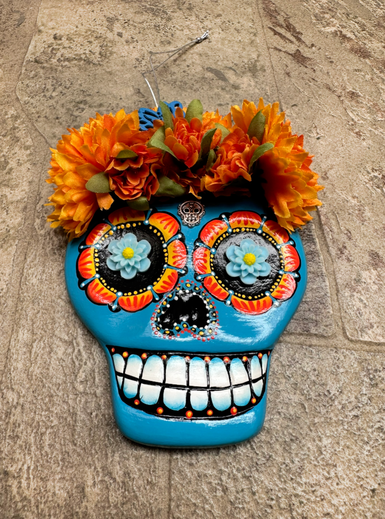 Thumbnail: Sugar Skull Ornament (Blue)