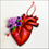 Thumbnail: Anatomical Heart And Purple Flowers Ornament
