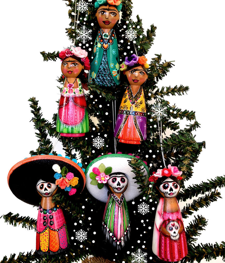 Thumbnail: Day of the Dead Orange Sombrero Ornament